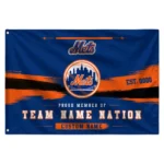 New York Mets House Flag Customized Brushed Streaks Blue Best Selling