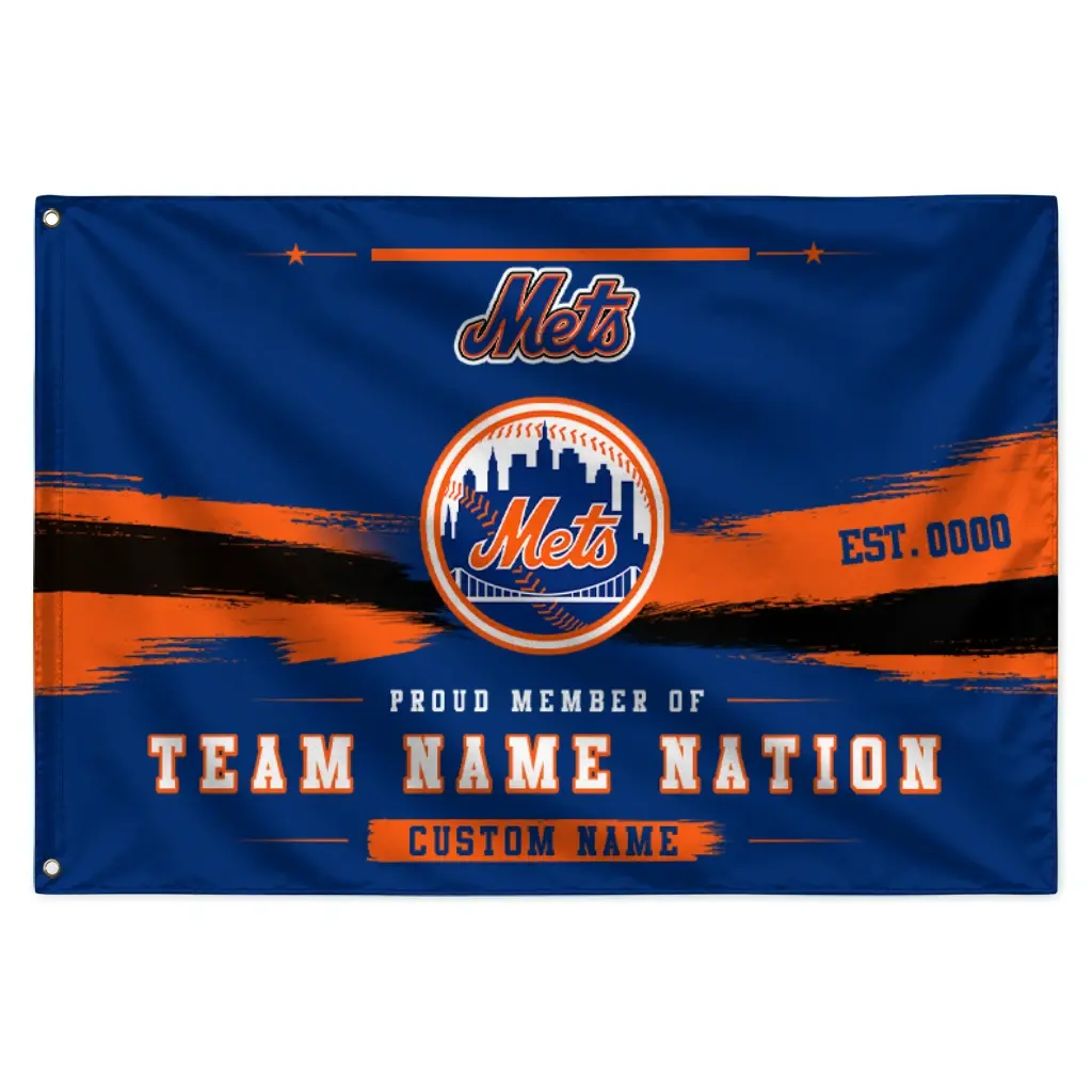 New York Mets House Flag Customized Brushed Streaks Blue Best Selling New York Mets House Flag Customized Brushed Streaks Blue Best Selling