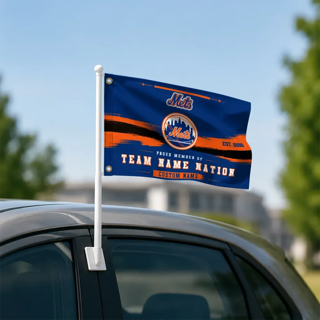 New York Mets House Flag Customized Brushed Streaks Blue Latest Model New York Mets House Flag Customized Brushed Streaks Blue Latest Model