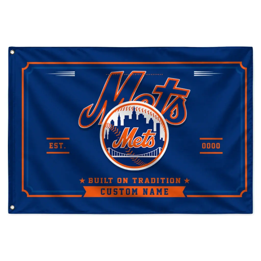 New York Mets House Flag Customized Ornate Border Blue Best Selling New York Mets House Flag Customized Ornate Border Blue Best Selling
