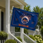 New York Mets House Flag Customized Ornate Border Blue Best Selling