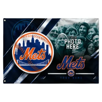New York Mets House Flag Personalized Diagonal Stripes Blue Best Selling
