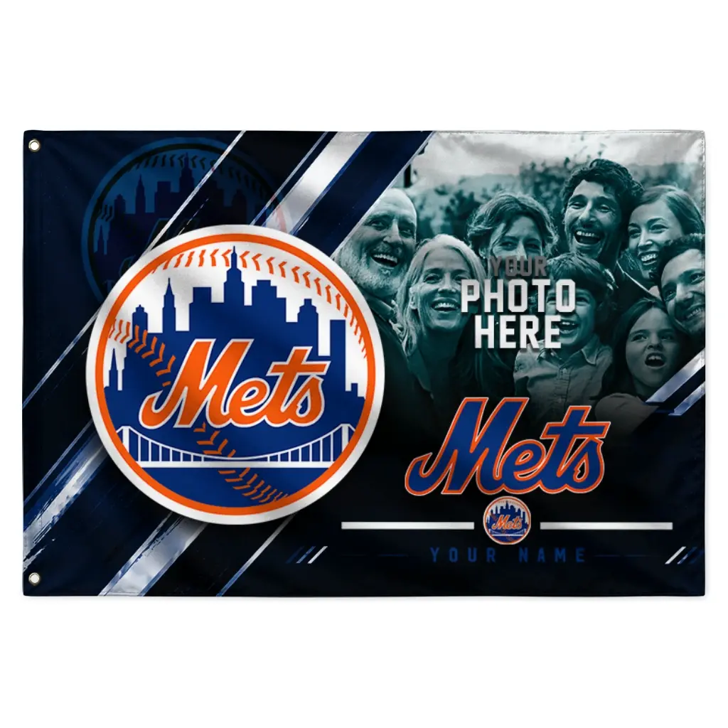 New York Mets House Flag Personalized Diagonal Stripes Blue Best Selling New York Mets House Flag Personalized Diagonal Stripes Blue Best Selling