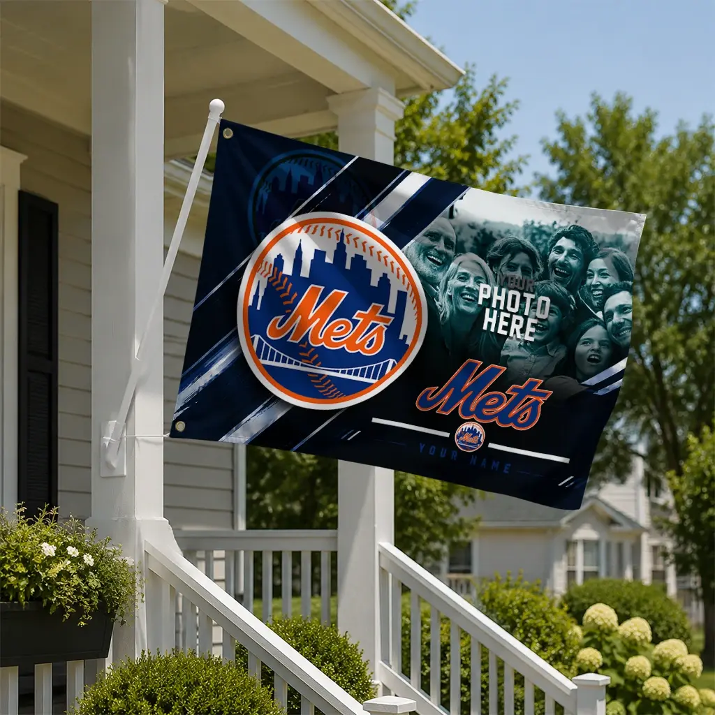 New York Mets House Flag Personalized Diagonal Stripes Blue New Arrival New York Mets House Flag Personalized Diagonal Stripes Blue New Arrival