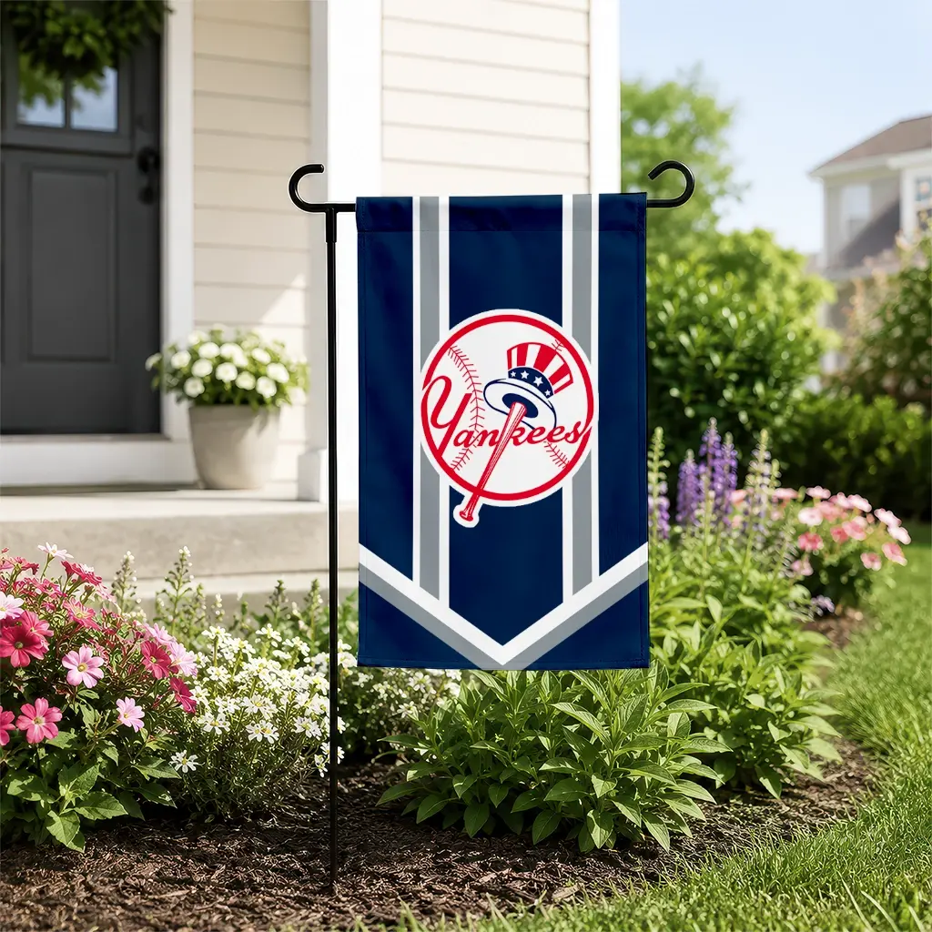 New York Yankees Garden Flag Personalized Chevron Stripes Navy New Arrival New York Yankees Garden Flag Personalized Chevron Stripes Navy New Arrival