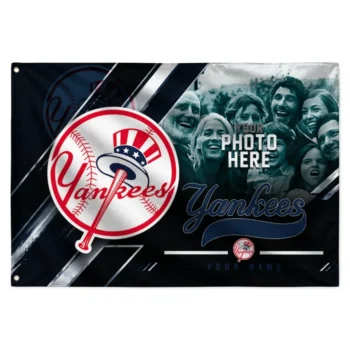 New York Yankees House Flag Custom Diagonal Stripes Navy Best Selling