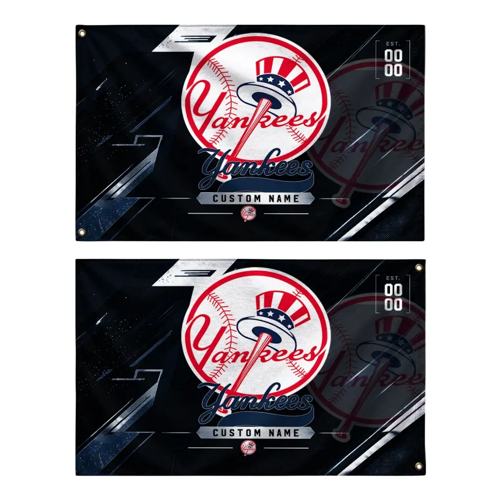 New York Yankees House Flag Customized Speed Slashes Navy Fashion Forward New York Yankees House Flag Customized Speed Slashes Navy Fashion Forward