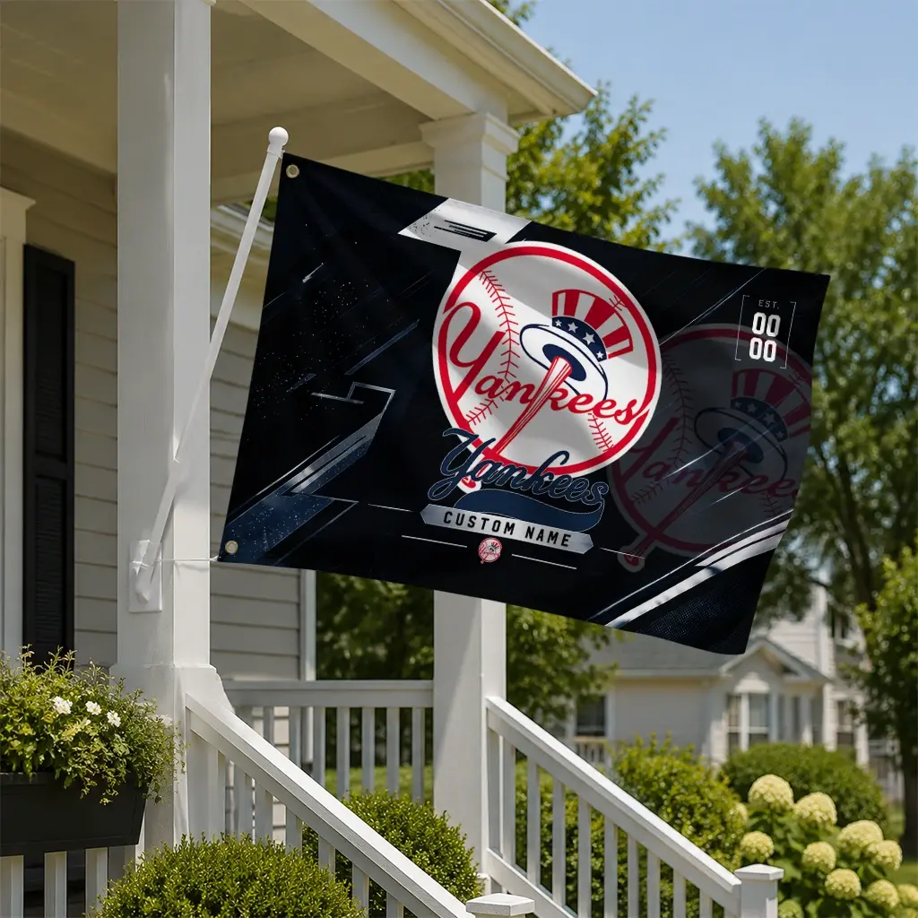New York Yankees House Flag Customized Speed Slashes Navy New Arrival New York Yankees House Flag Customized Speed Slashes Navy New Arrival