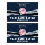 New York Yankees House Flag Personalized Brushed Streaks Navy Best Selling