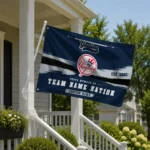New York Yankees House Flag Personalized Brushed Streaks Navy Best Selling