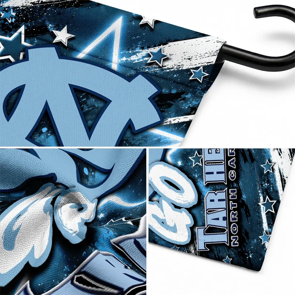 North Carolina Tar Heels Garden Flag Customized Glowing Star Light Blue Latest Model North Carolina Tar Heels Garden Flag Customized Glowing Star Light Blue Latest Model