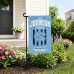 North Carolina Tar Heels Garden Flag Personalized Distressed Stripes Light Blue Best Selling