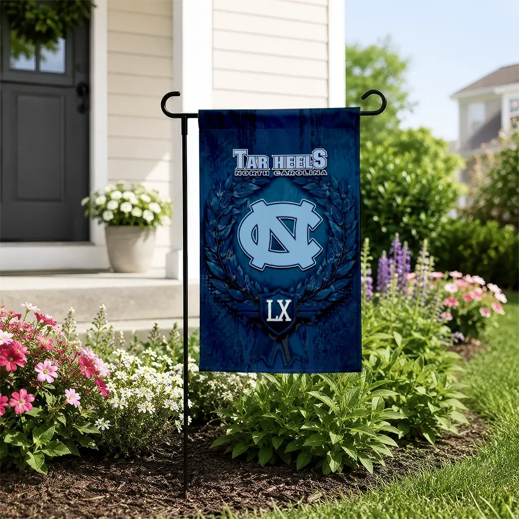 North Carolina Tar Heels Garden Flag Personalized Laurel Wreath Light Blue New Arrival North Carolina Tar Heels Garden Flag Personalized Laurel Wreath Light Blue New Arrival