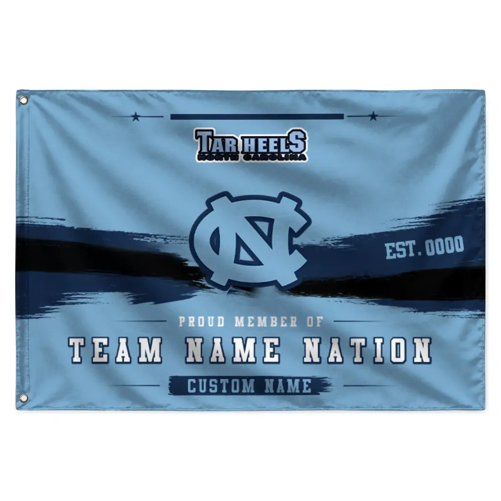 North Carolina Tar Heels House Flag Custom Brushed Streaks Light Blue Best Selling North Carolina Tar Heels House Flag Custom Brushed Streaks Light Blue Best Selling