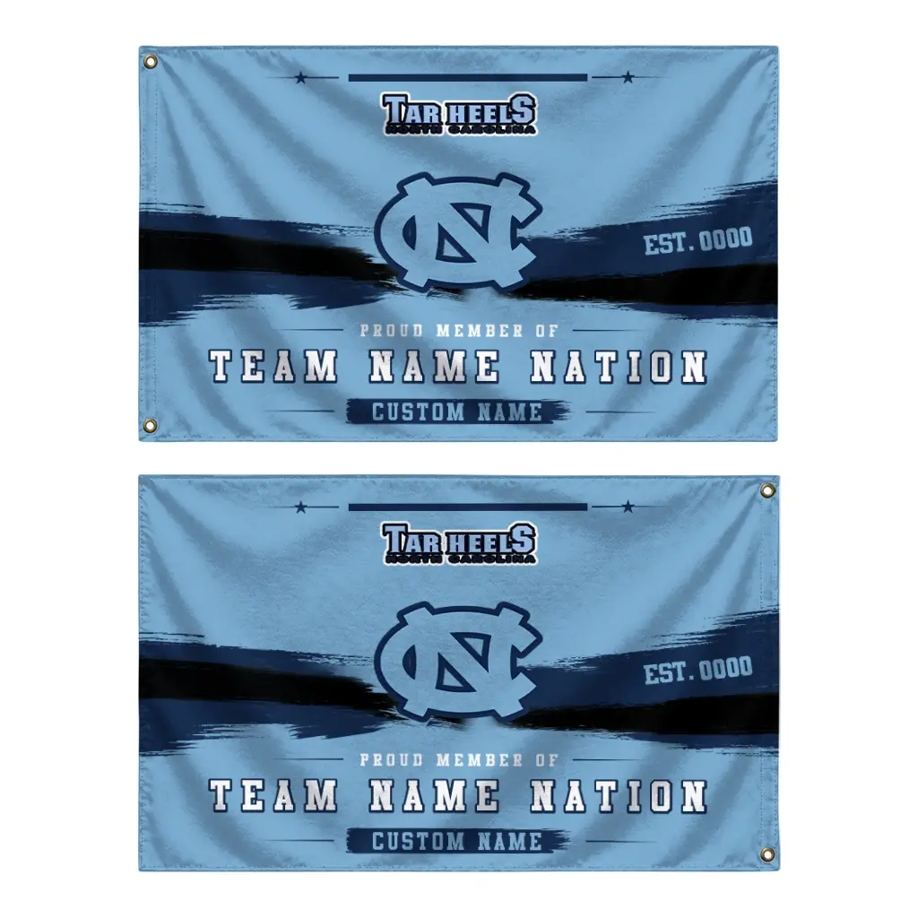 North Carolina Tar Heels House Flag Custom Brushed Streaks Light Blue Fashion Forward North Carolina Tar Heels House Flag Custom Brushed Streaks Light Blue Fashion Forward