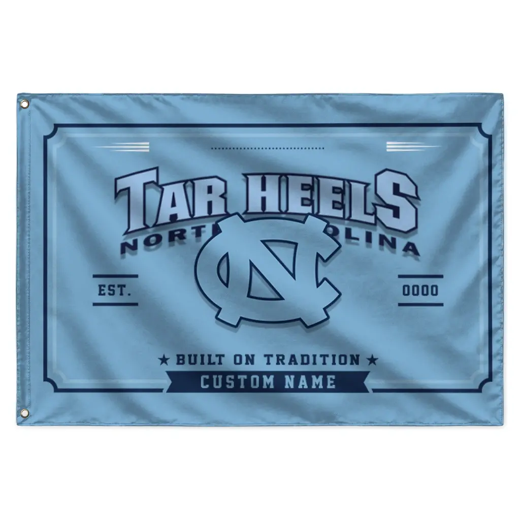 North Carolina Tar Heels House Flag Custom Ornate Border Light Blue Best Selling North Carolina Tar Heels House Flag Custom Ornate Border Light Blue Best Selling