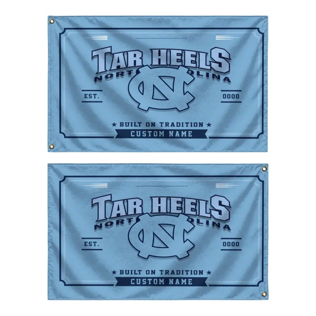 North Carolina Tar Heels House Flag Custom Ornate Border Light Blue Fashion Forward North Carolina Tar Heels House Flag Custom Ornate Border Light Blue Fashion Forward