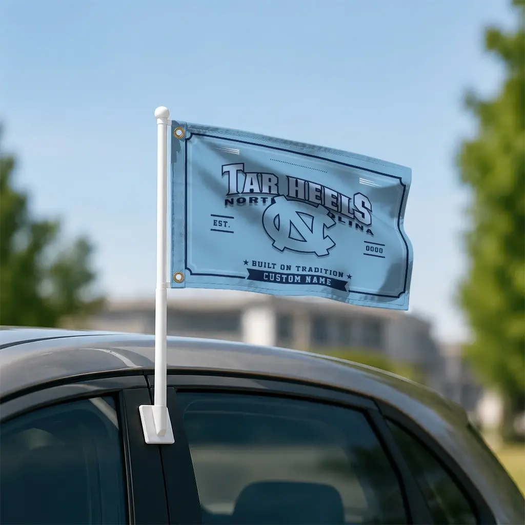 North Carolina Tar Heels House Flag Custom Ornate Border Light Blue Latest Model North Carolina Tar Heels House Flag Custom Ornate Border Light Blue Latest Model