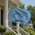North Carolina Tar Heels House Flag Custom Ornate Border Light Blue Best Selling