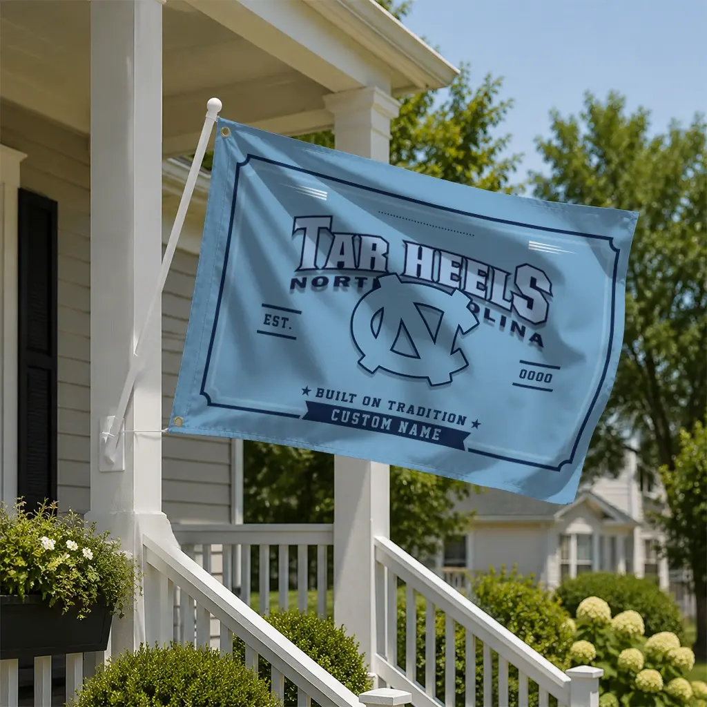 North Carolina Tar Heels House Flag Custom Ornate Border Light Blue New Arrival North Carolina Tar Heels House Flag Custom Ornate Border Light Blue New Arrival