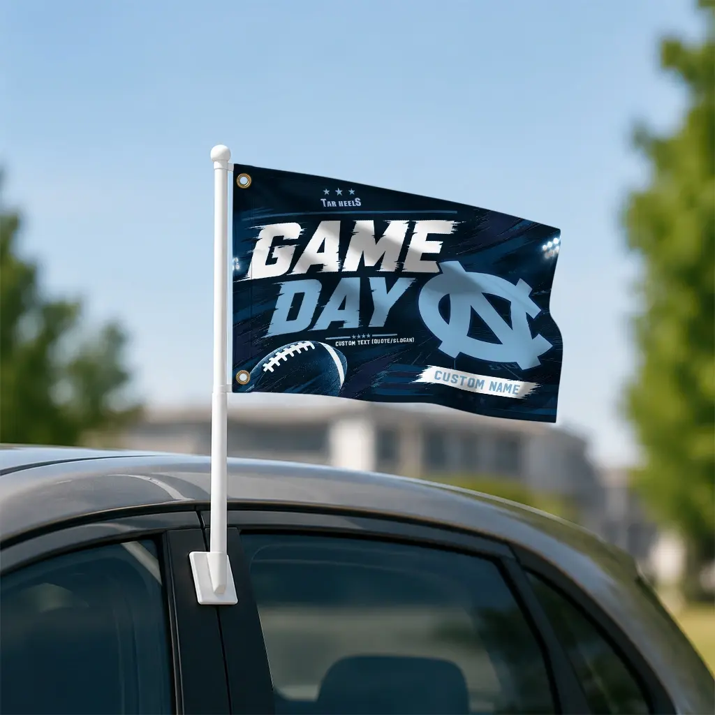 North Carolina Tar Heels House Flag Customized Action Streaks Light Blue Latest Model North Carolina Tar Heels House Flag Customized Action Streaks Light Blue Latest Model