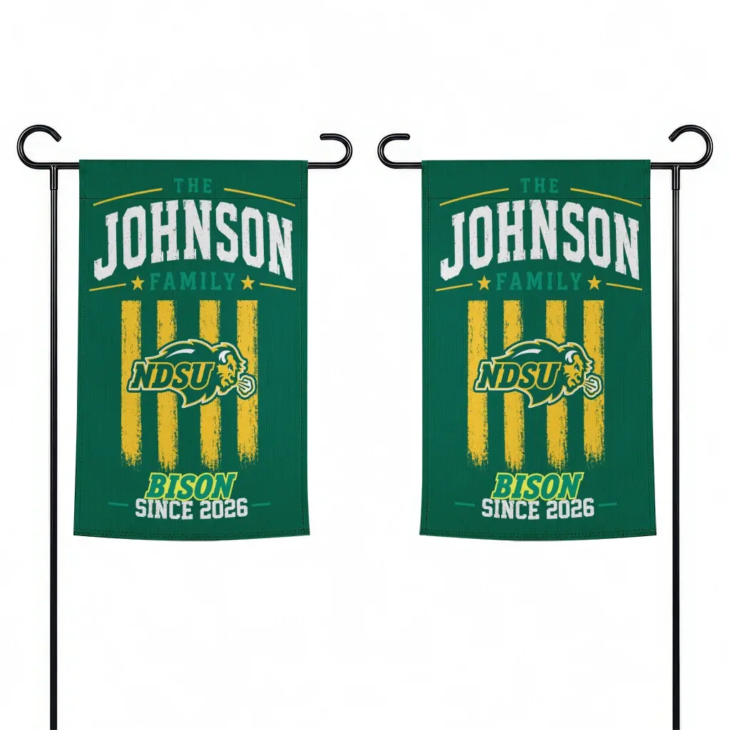 North Dakota State Bison Garden Flag Custom Distressed Stripes Green Fashion Forward North Dakota State Bison Garden Flag Custom Distressed Stripes Green Fashion Forward