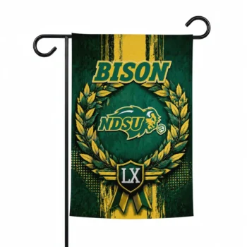 North Dakota State Bison Garden Flag Custom Laurel Wreath Green Best Selling