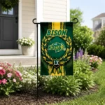 North Dakota State Bison Garden Flag Custom Laurel Wreath Green Best Selling