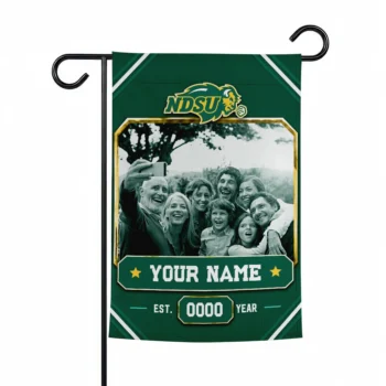 North Dakota State Bison Garden Flag - Custom Photo Frame Green