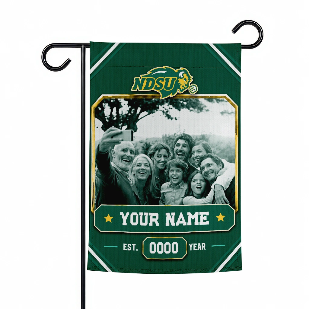 north-dakota-state-bison-garden-flag-custom-photo-frame-green-best-selling.webp north dakota state bison garden flag custom photo frame green best selling