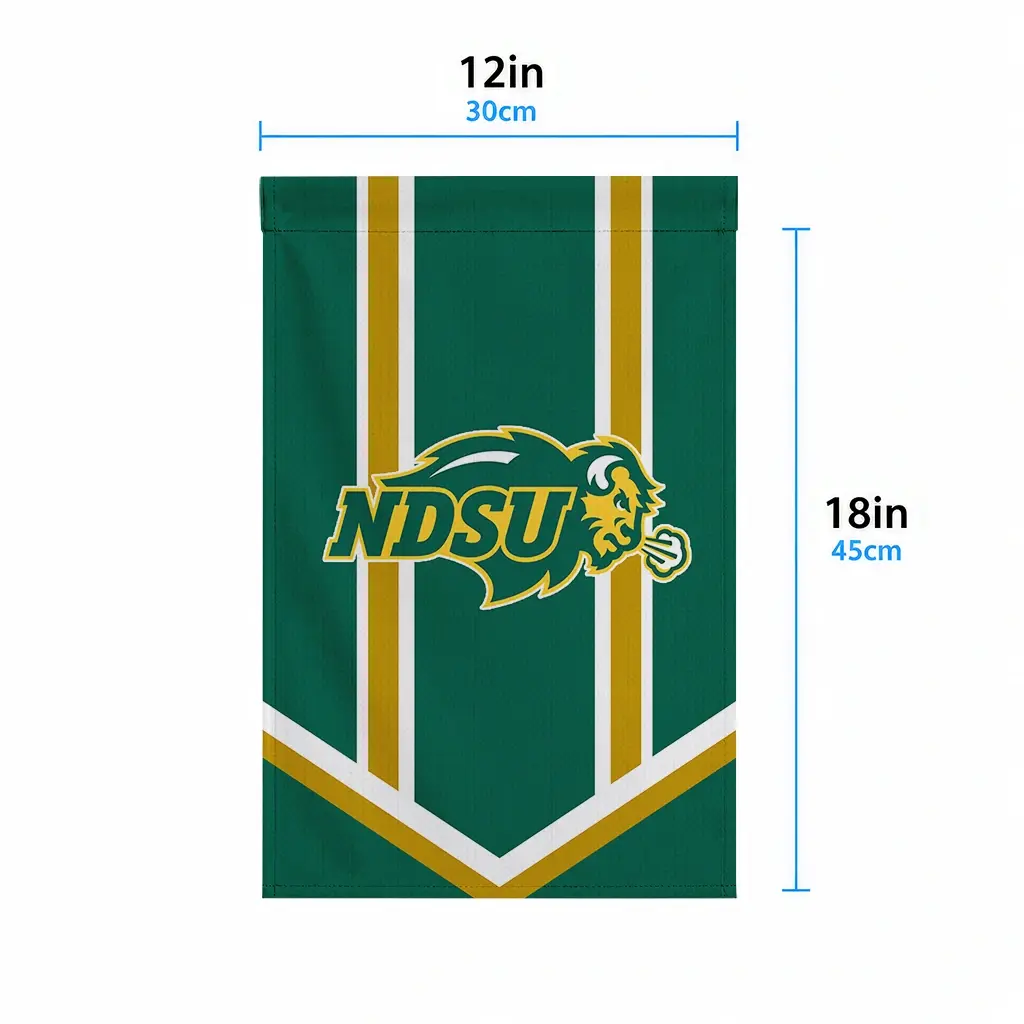 North Dakota State Bison Garden Flag Customized Chevron Stripes Green High Quality North Dakota State Bison Garden Flag Customized Chevron Stripes Green High Quality