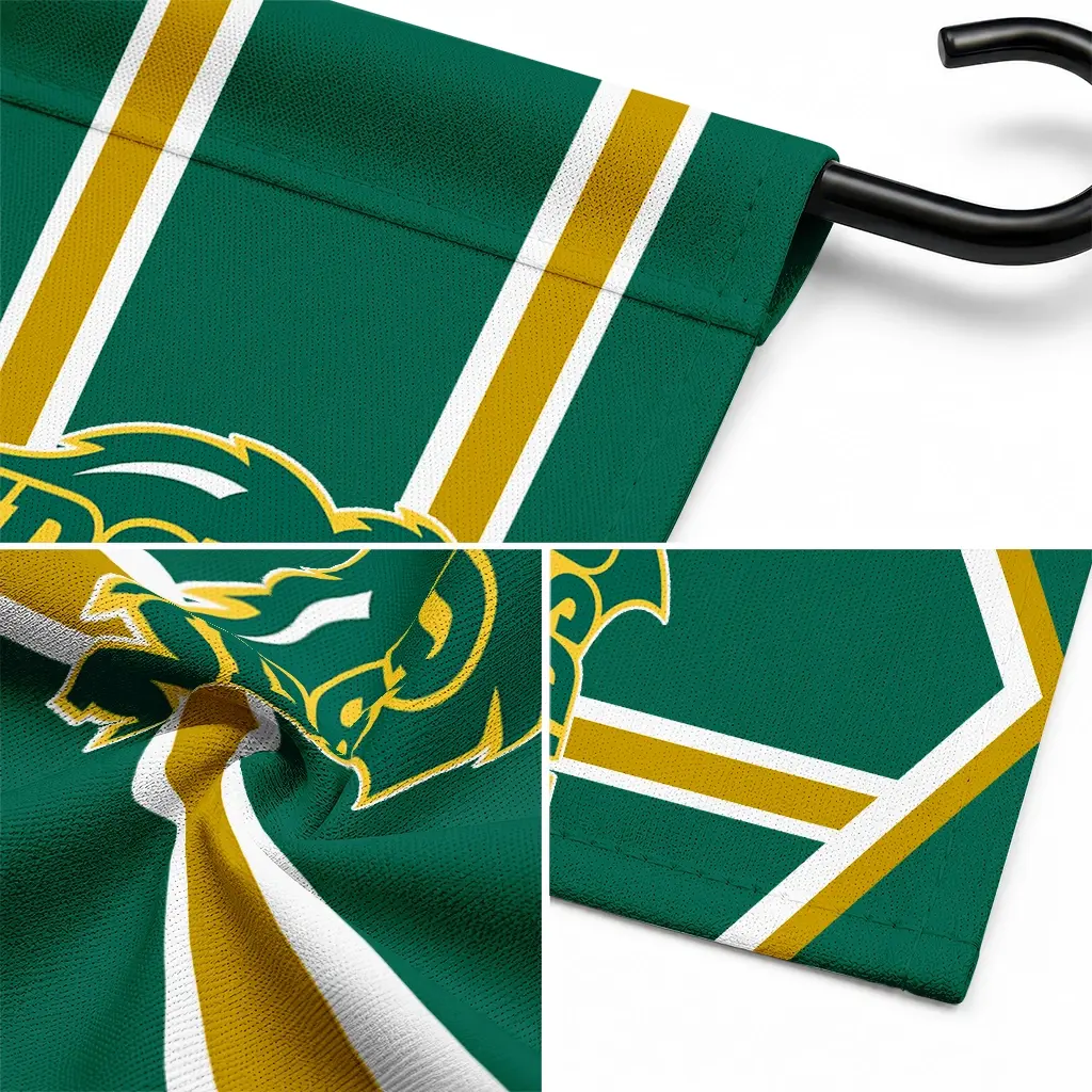 North Dakota State Bison Garden Flag Customized Chevron Stripes Green Latest Model North Dakota State Bison Garden Flag Customized Chevron Stripes Green Latest Model