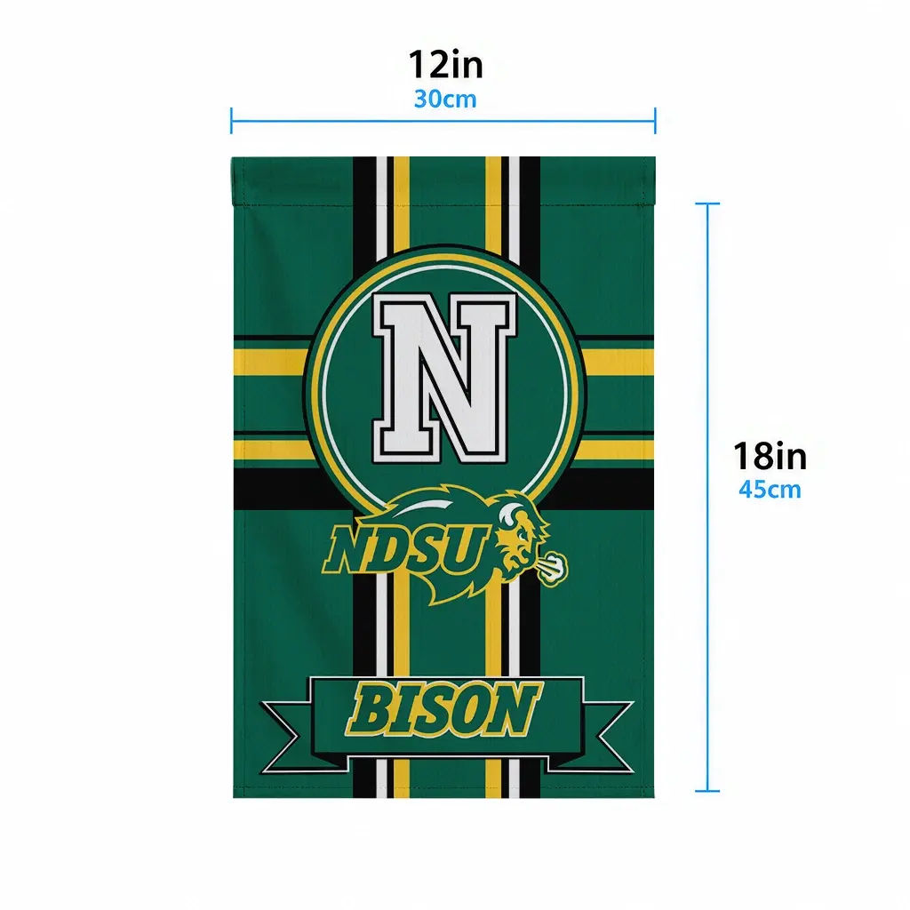 North Dakota State Bison Garden Flag Customized Circle Medallion Green High Quality North Dakota State Bison Garden Flag Customized Circle Medallion Green High Quality