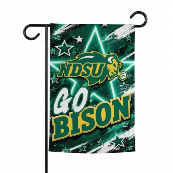 North Dakota State Bison Garden Flag Personalized Glowing Star Green Best Selling