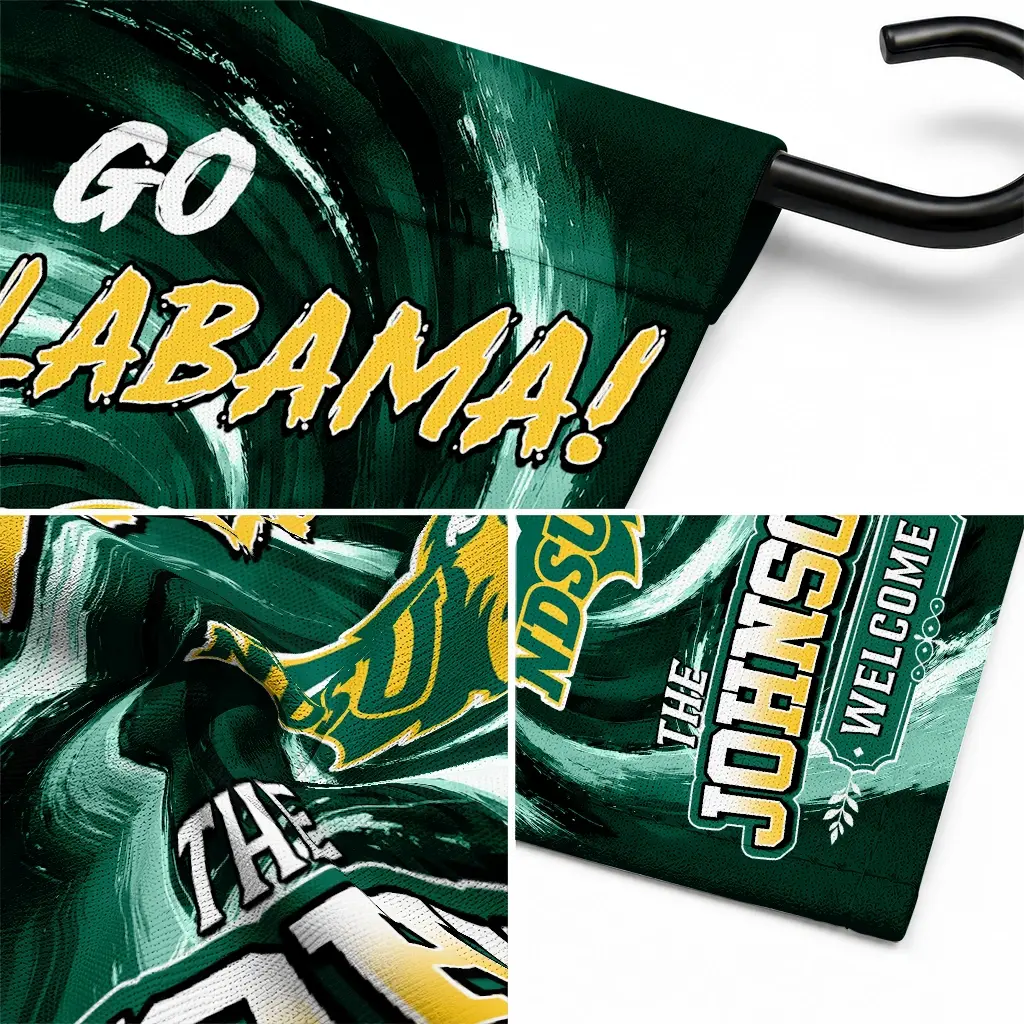 North Dakota State Bison Garden Flag Personalized Swirl Vortex Green Latest Model North Dakota State Bison Garden Flag Personalized Swirl Vortex Green Latest Model