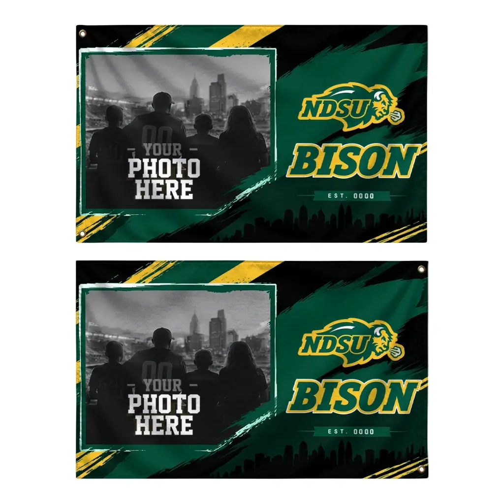 North Dakota State Bison House Flag Custom Framed Photo Green Black Fashion Forward North Dakota State Bison House Flag Custom Framed Photo Green Black Fashion Forward