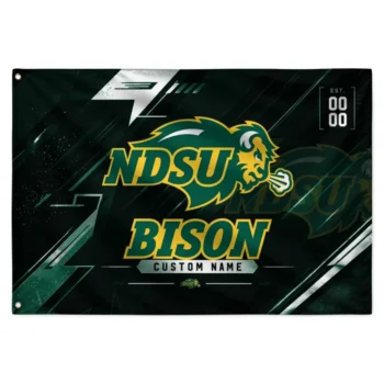 North Dakota State Bison House Flag Custom Speed Slashes Green Best Selling