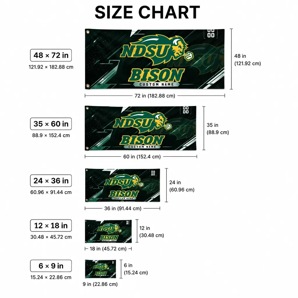 North Dakota State Bison House Flag Custom Speed Slashes Green High Quality North Dakota State Bison House Flag Custom Speed Slashes Green High Quality