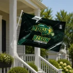 North Dakota State Bison House Flag Custom Speed Slashes Green Best Selling