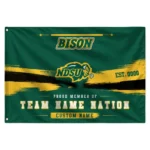 North Dakota State Bison House Flag Customized Brushed Streaks Green Best Selling