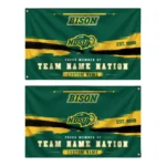 North Dakota State Bison House Flag Customized Brushed Streaks Green Best Selling
