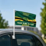 North Dakota State Bison House Flag Customized Brushed Streaks Green Best Selling