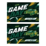 North Dakota State Bison House Flag Personalized Action Streaks Green Best Selling