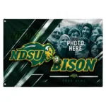 North Dakota State Bison House Flag Personalized Diagonal Stripes Green Best Selling