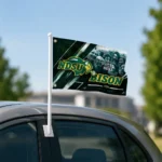 North Dakota State Bison House Flag Personalized Diagonal Stripes Green Best Selling