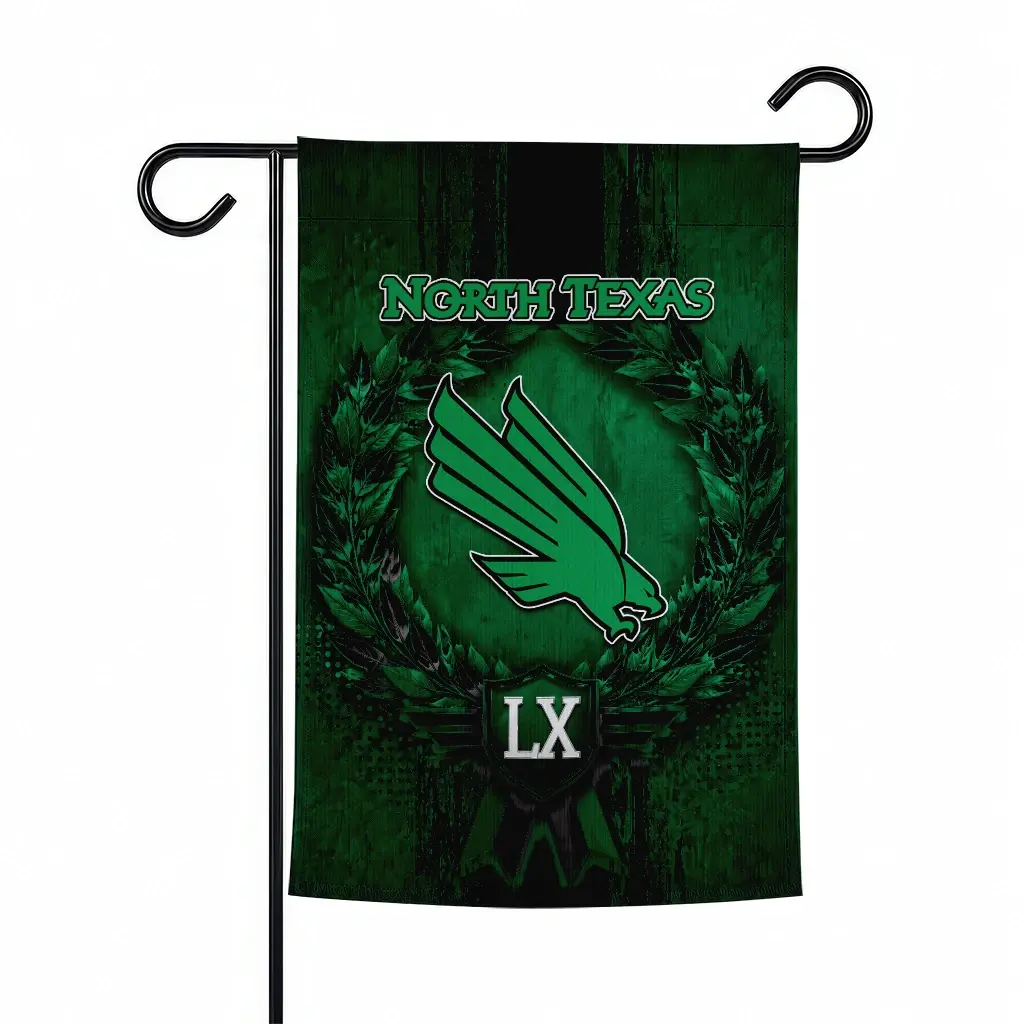 North Texas Mean Green Garden Flag Custom Laurel Wreath Green Best Selling North Texas Mean Green Garden Flag Custom Laurel Wreath Green Best Selling