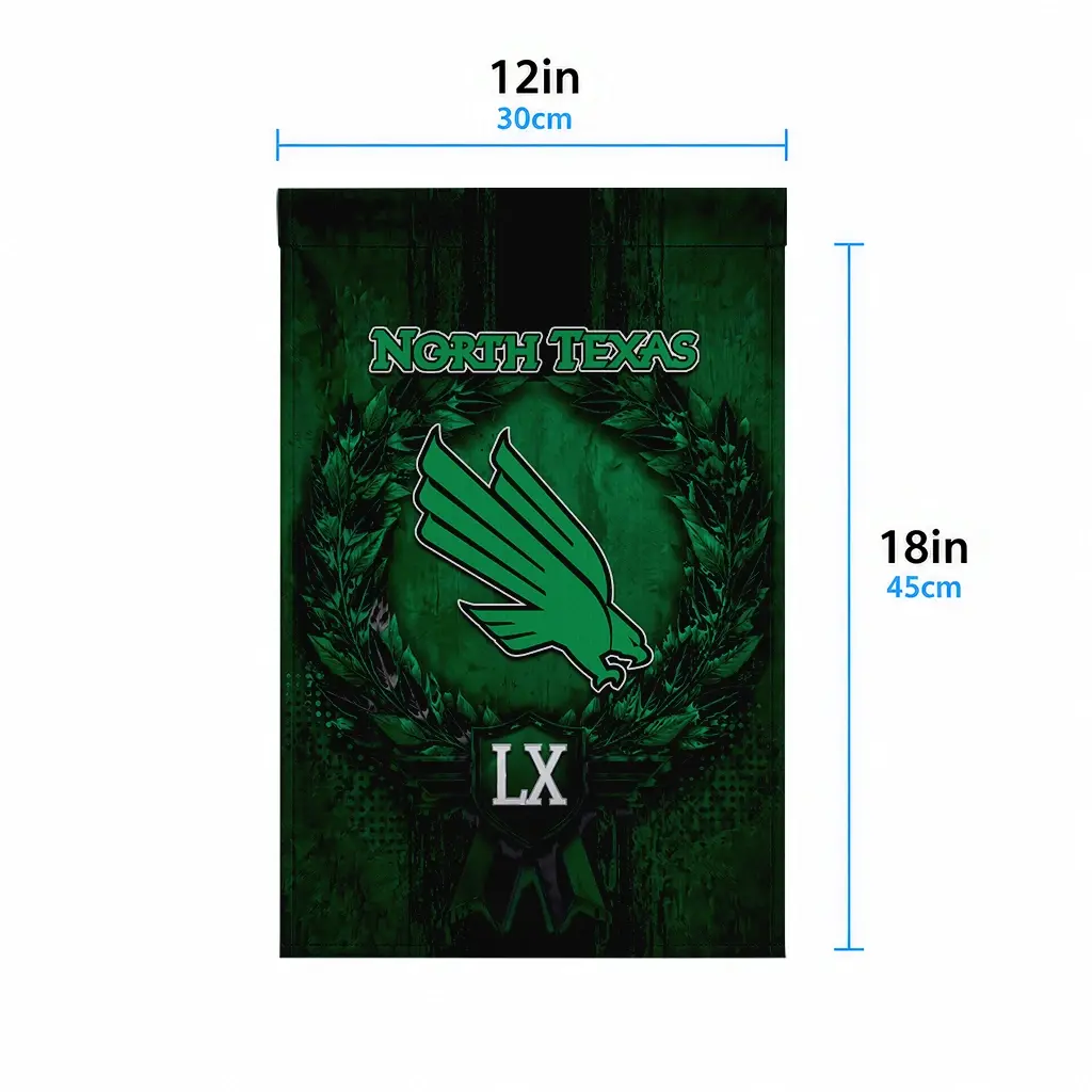 North Texas Mean Green Garden Flag Custom Laurel Wreath Green High Quality North Texas Mean Green Garden Flag Custom Laurel Wreath Green High Quality
