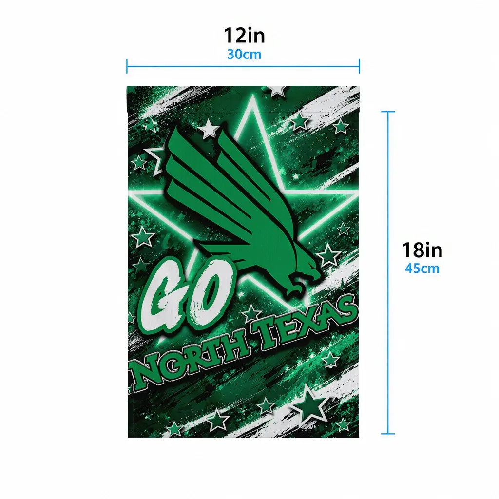 North Texas Mean Green Garden Flag Personalized Glowing Star Green High Quality North Texas Mean Green Garden Flag Personalized Glowing Star Green High Quality