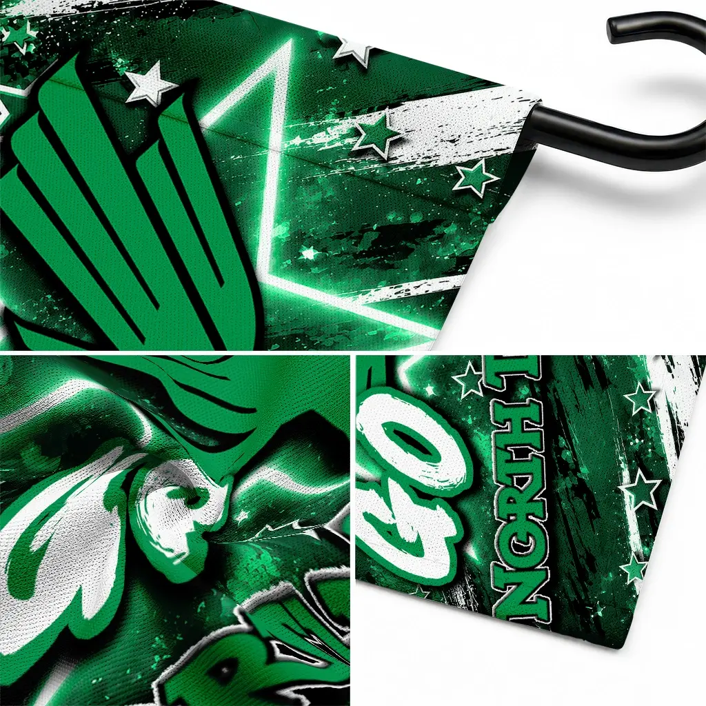North Texas Mean Green Garden Flag Personalized Glowing Star Green Latest Model North Texas Mean Green Garden Flag Personalized Glowing Star Green Latest Model