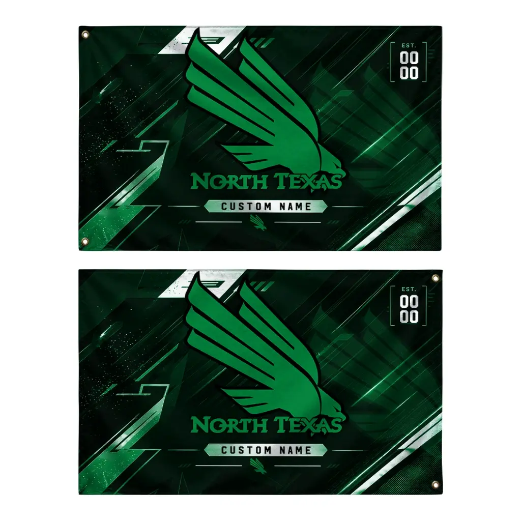 North Texas Mean Green House Flag Custom Speed Slashes Green Fashion Forward North Texas Mean Green House Flag Custom Speed Slashes Green Fashion Forward